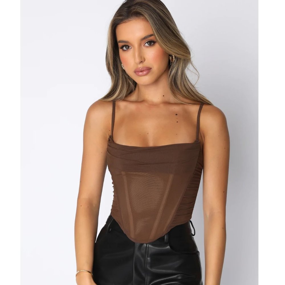 NWOT Whitefox Boutique Out Of Focus Bustier Chocolate